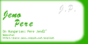 jeno pere business card